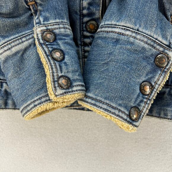 Levi's XX Jacket Women's M Blue Sherpa Lined Denim Jacket Band Collar Vintage - Picture 4 of 11